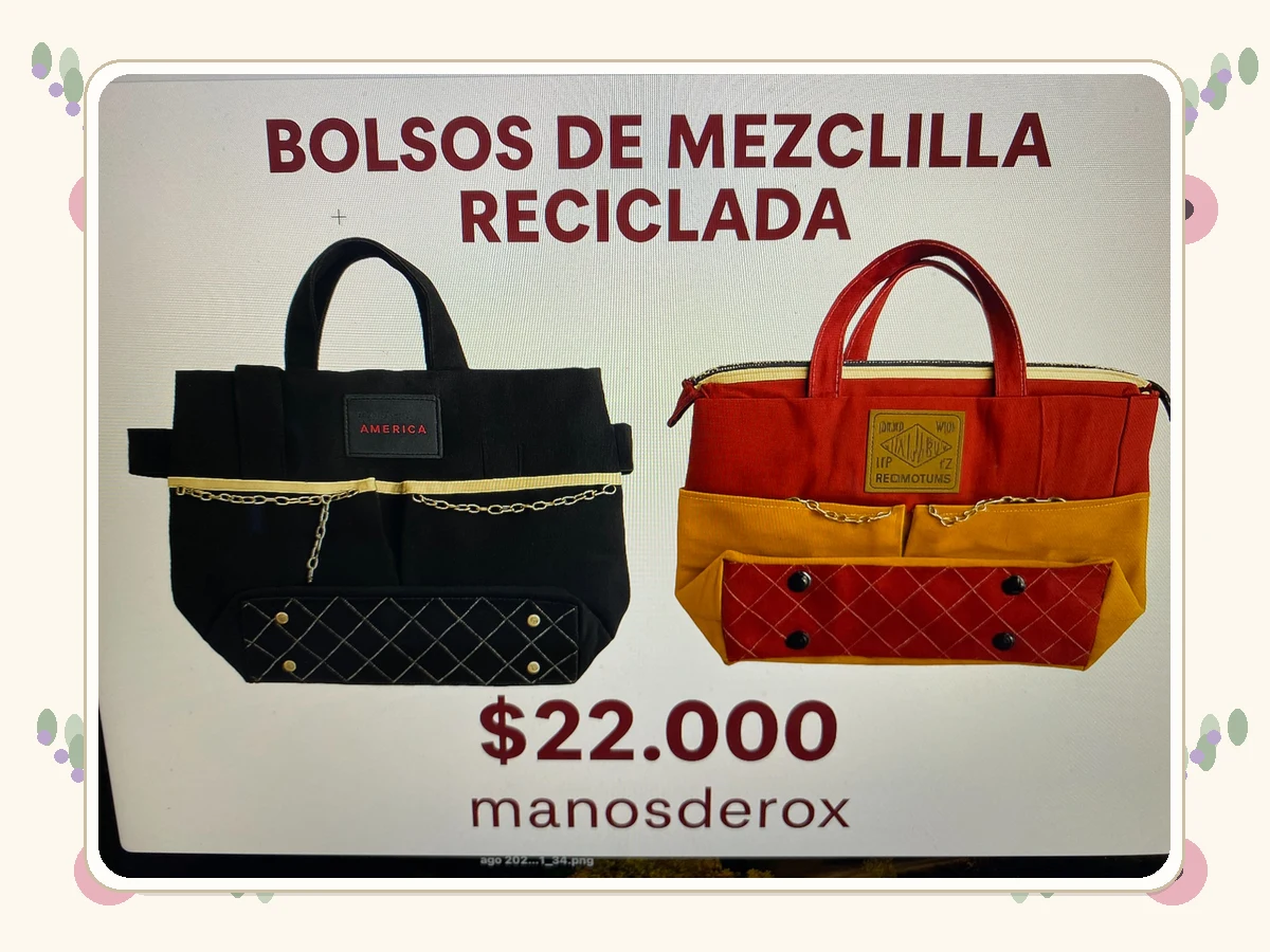 Bolsos de mezclilla reciclada disponibles