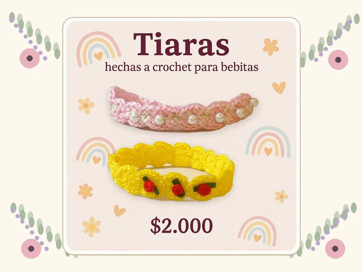 Tiaras hechas a crochet para bebitas